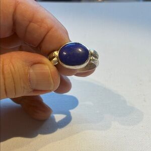 Sterling Silver Ring with Lapis Lazuli Stone  Artisan made Size 10